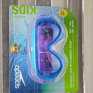 Speedo Kids' Swim Mask with Fabric Strap - Blue/Purple: Ages 3-6